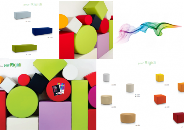 Collection de poufs RIGIDI design Italie